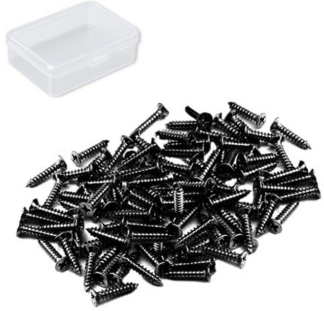 OON 접시머리 탄소강 니켈 도금 십자 나사 블랙 170p, 1개