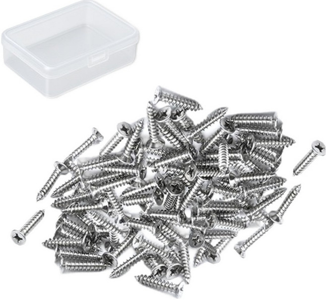 OON 접시머리 탄소강 니켈 도금 십자 나사 실버 220p, 1개