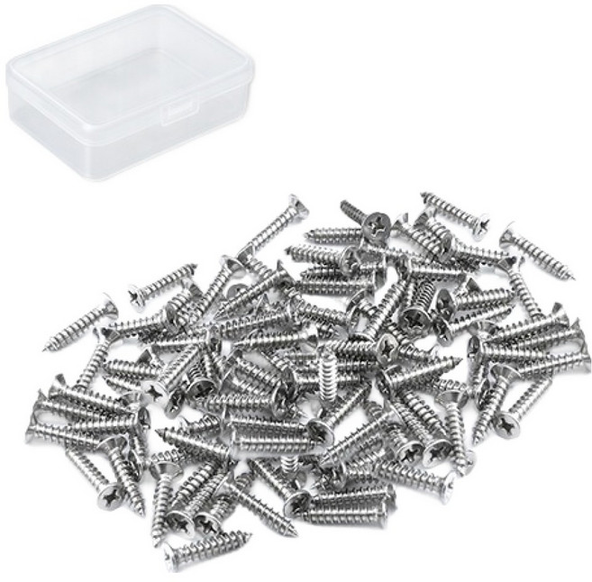 OON 접시머리 탄소강 니켈 도금 십자 나사 실버 170p, 1개