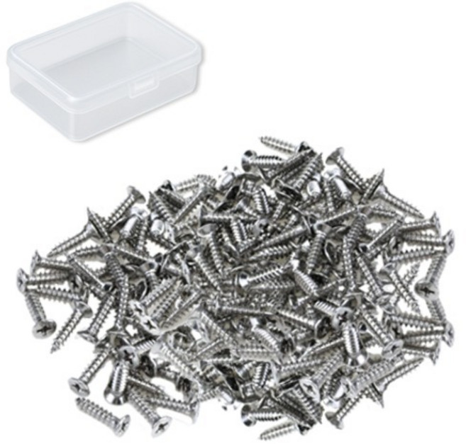 OON 접시머리 탄소강 니켈 도금 십자 나사 실버 300p, 1개