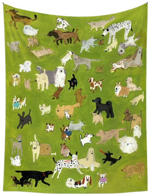 마켓에이 드로잉 강아지 태피스트리, 그린
