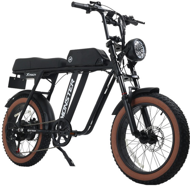 에이유테크 엑스트랙 몬스터 팻바이크 자토바이 48V 10Ah 고객직접설치, 스틸, 블랙