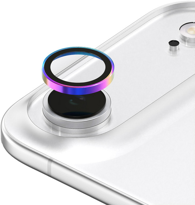 모란카노 메탈 링 카메라 렌즈 강화유리 휴대폰 액정보호필름 오로라 세트, 1세트