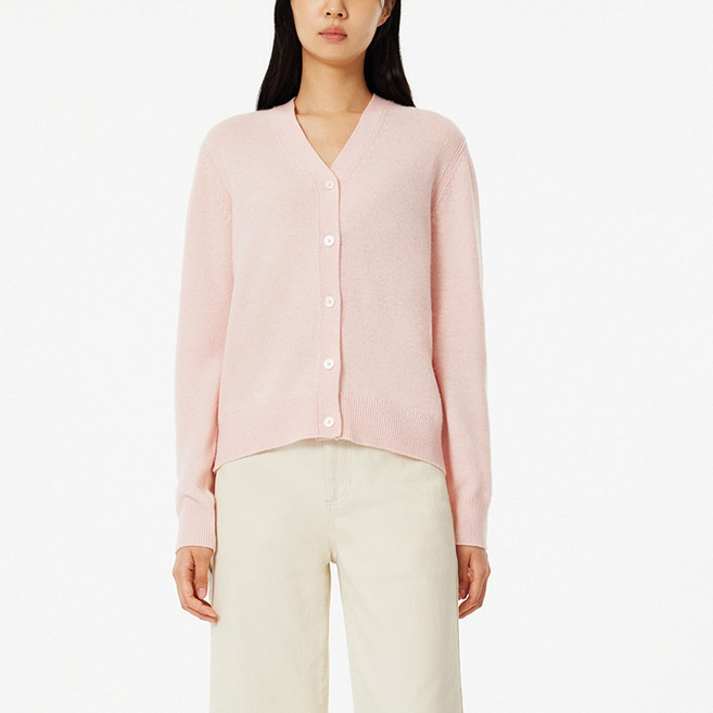 JAJU 여성용 메리노울 V넥 니트 가디건