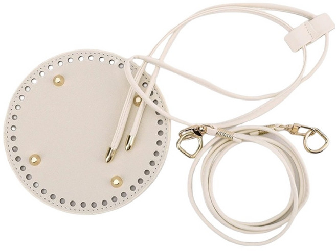 코히모 복조리 가방 만들기 버킷백 DIY 밑판 스트랩 조임끈 세트 5W0585, 아이보리, 1세트