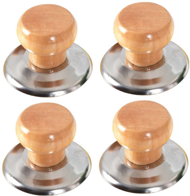 코리드리 나무 손잡이 냄비뚜껑 꼭지, 4개