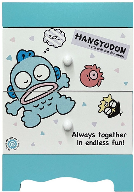 Sanrio 三麗鷗 人魚漢頓二抽收納盒 14 x 10 x 20cm, 1個, 人魚漢頓 藍色