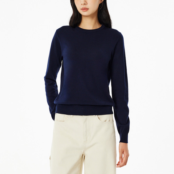 JAJU 여성용 라운드넥 니트