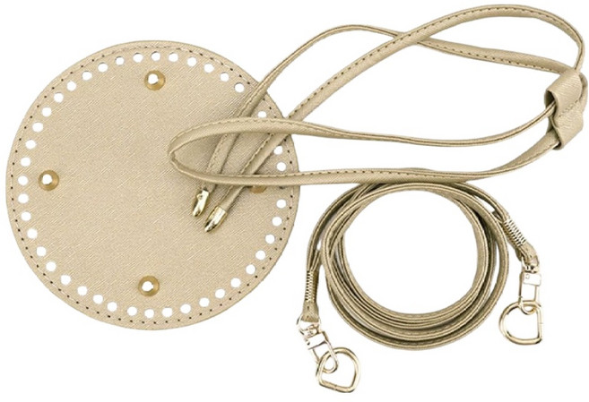 코히모 복조리 가방 만들기 버킷백 DIY 밑판 스트랩 조임끈 세트 5W0585, 골드, 1세트