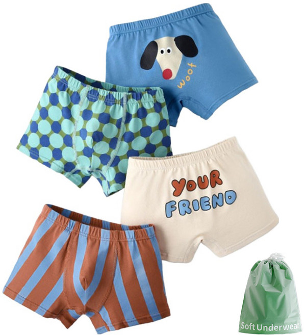 주니어용 너의친구 학생 사각팬티 4종 + 더스트백 세트 N192