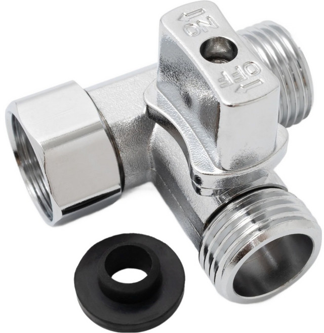 제일바스 황동 T밸브, 크롬