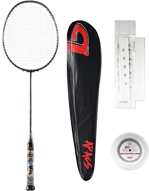 아펙스 나노퓨전스피드 725N 배드민턴라켓 스틸그레이 + 줄작업 + 그립 + 풀커버 랜덤발송 세트, 1세트