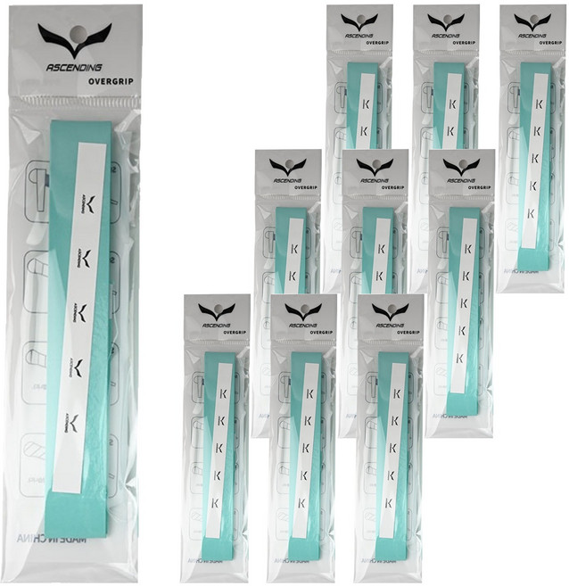 ASCENDING 오버그립 배드민턴라켓 그립 테이프, 민트, 10개