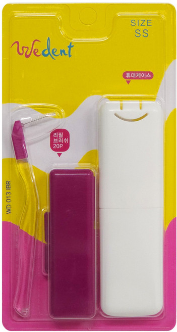 위덴 휴대용 치간칫솔 리필형 SS 21p + 스마일 휴대용 케이스 + 리필 보관 케이스, 0.8mm, 1세트