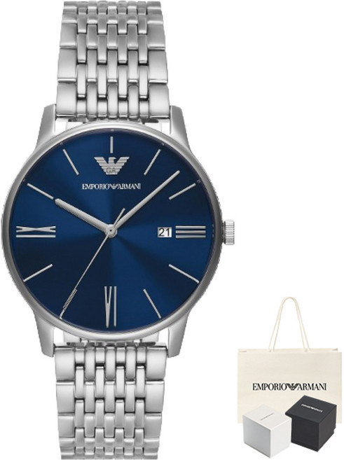 아르마니 남성용 미니멀리스트메탈시계 AR11674 + 쇼핑백 + 패키지 랜덤발송