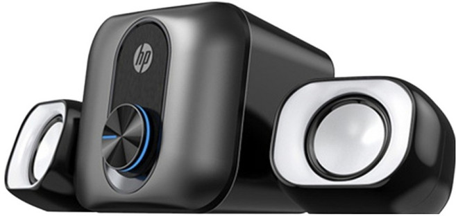 hp 惠普 2.1聲道電腦USB迷你小音箱音響喇叭, 黑色, DHS-2111S