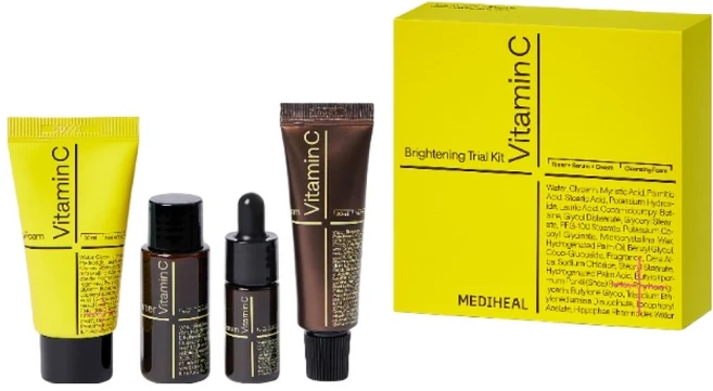 메디힐 비타 브라이트닝 트라이얼 키트 클렌징 폼 30ml + 토너 30ml + 세럼 10ml + 크림 20ml 세트, 1세트 - 쿠팡