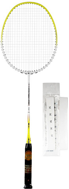 아펙스 722 초경량 풀카본 배드민턴라켓 화이트 형광 + 줄작업 화이트 + 케이스 랜덤발송 + 그립 화이트 세트, 1세트