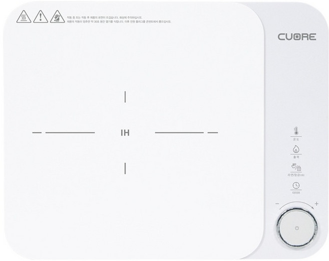 쿠오레 휴대용 미니 전기레인지 1구, CKI-D10W(화이트), 일반형