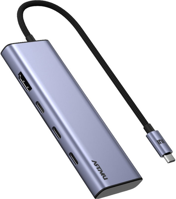 아트뮤 USB C타입 7in1 4K 60hz Gen2 10Gbps 멀티 허브 MH340, 메탈그레이, 1개