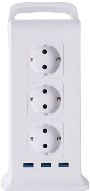 TELLO 타워 멀티탭 15구 TP-VK3 U12E, 2m, 화이트, 1개