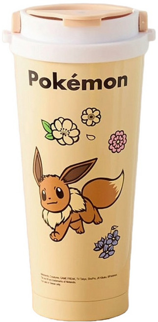 PoKeMoN 寶可夢 第二代陶瓷不鏽鋼吸管杯 P720, 1個, 伊布, 750ml