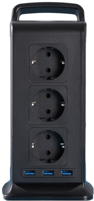 TELLO 타워 멀티탭 15구 TP-VK3 U12E, 2m, 블랙, 1개