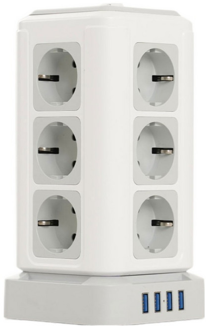 TELLO 타워 멀티탭 16구 TP-VF4U12E, 2m, White, 1개