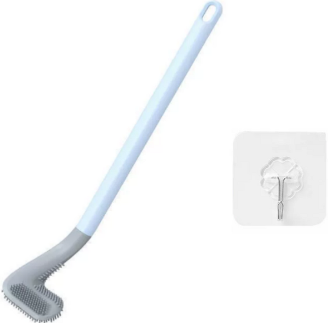 실리콘 틈새 화장실 커브 변기 청소솔, 스카이, 1개
