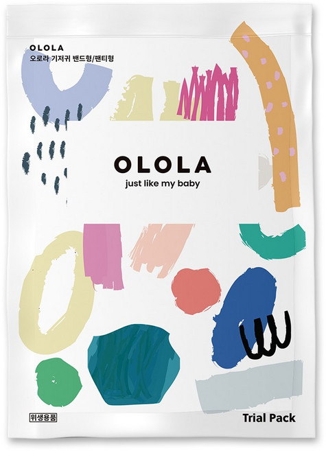 OLOLA 스킨핏 밴드형 체험팩 샘플 낮밤 아기기저귀, 소형(S), 2매