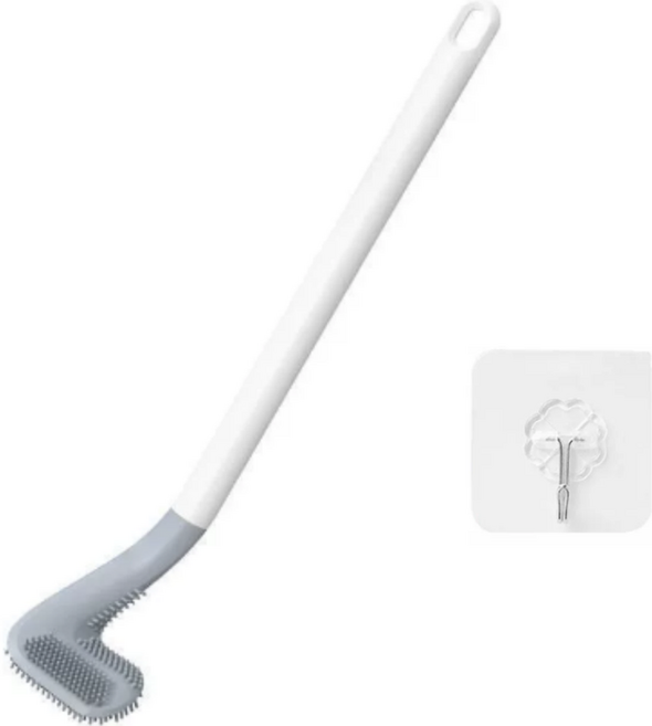 실리콘 틈새 화장실 커브 변기 청소솔, 화이트, 1개