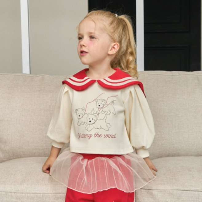 키키모라 아동용 퍼피 세라 맨투맨