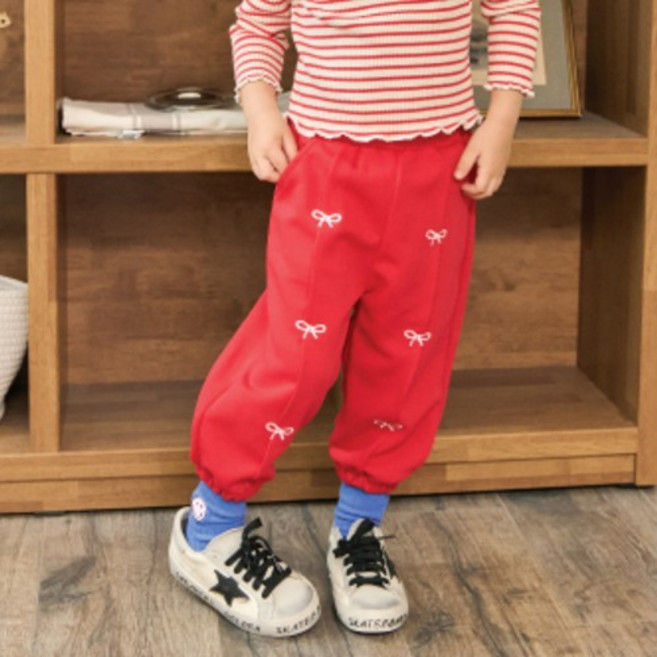 키키모라 아동용 또또 리본 조거 팬츠