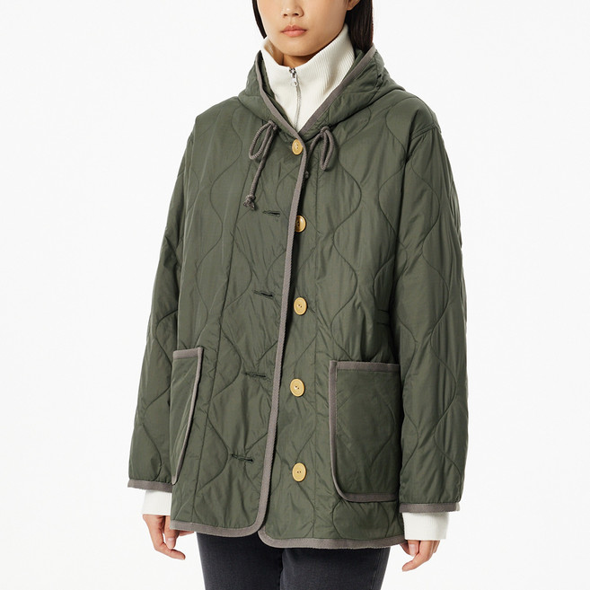 JAJU 여성용 포켓 라이트 보온 패딩 점퍼