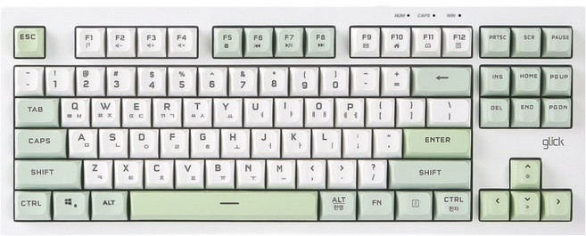 지클릭커 오피스프로 사일런스 M RGB 87키 무소음 유선 텐키리스 키보드, Greenwich CR1, OPK50, 제조사축