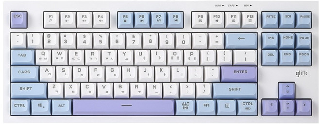 지클릭커 오피스프로 사일런스 M RGB 87키 무소음 유선 텐키리스 키보드, Sky City CR1, OPK50, 제조사축