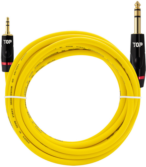 HDtop TO 5.5 立體聲 TRS 音源線 HT-TP2236, 1個, 黃色