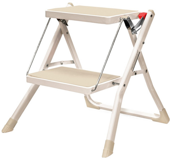 로티홈시스 발판 2단 사다리 아이보리, 1개