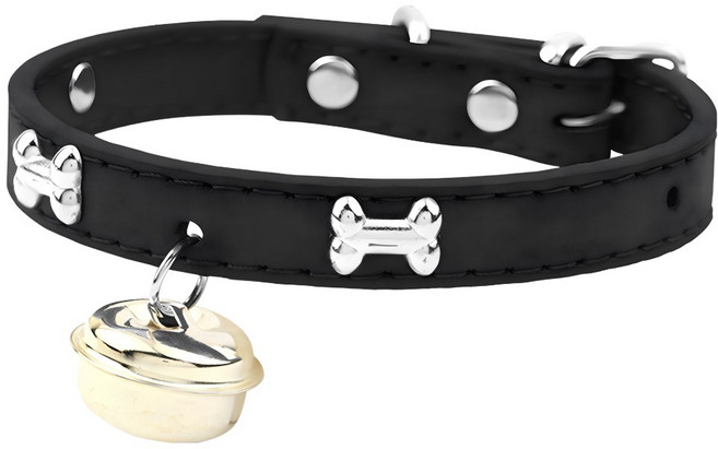 寵物爪印鈴鐺項圈 DA056 款式隨機, 1個, 黑色