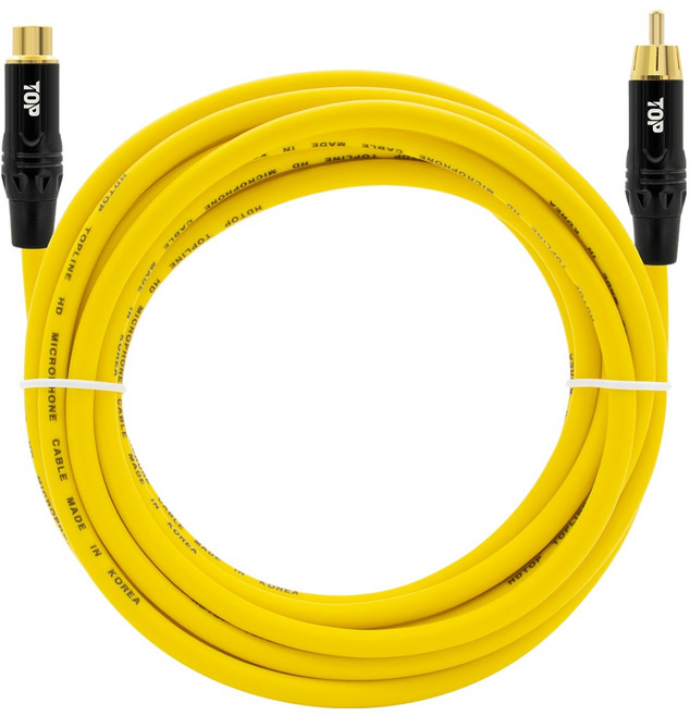 HDtop 韓國製 RCA 公頭 音源延長線 黃色 30m, 1個, HT-TP2608