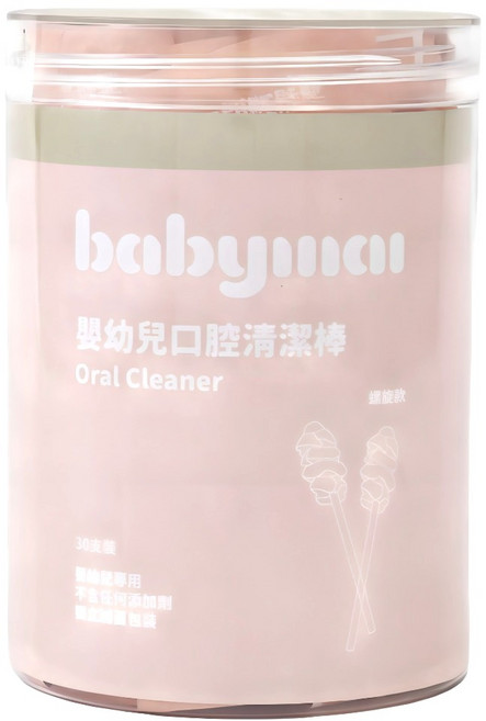 BABYMAI 寶寶買 口腔清潔棒 螺旋款, 白色, 1個, 30個裝