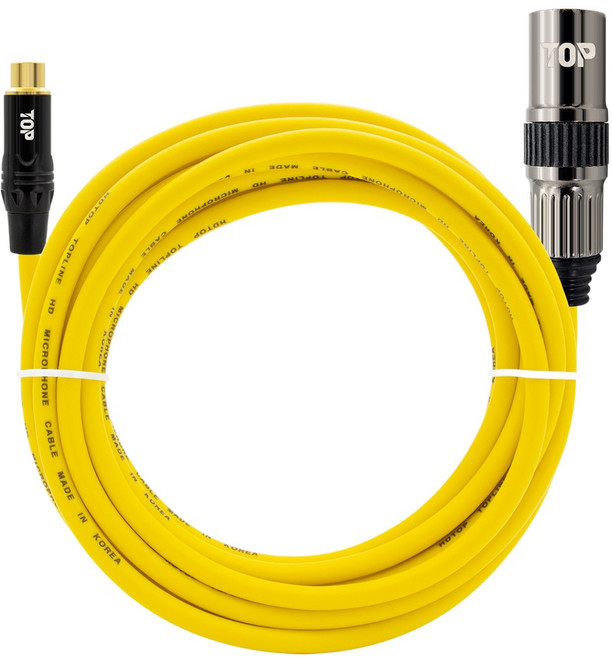 에이치디탑 국산 RCA 암 to XLR 수 케이블 옐로우 50m, 1개, HT-TP2582