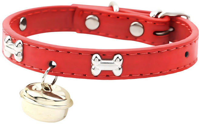 寵物爪印鈴鐺項圈 DA056 款式隨機, 1個, 紅色