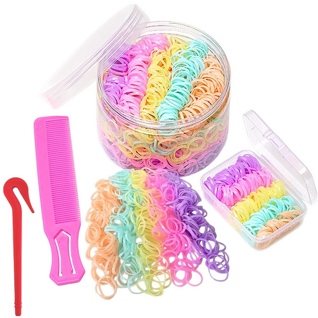 링하나 유아용 깜찍 대용량 머리고무줄 원형케이스 + 사각케이스 + 이지컷 + 포켓빗 세트 SR1