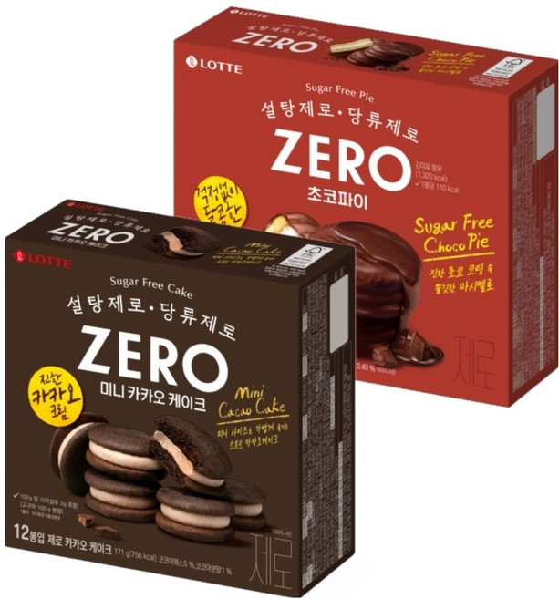 롯데제로 초코파이 336g + 카카오케이크 171g 세트, 1세트