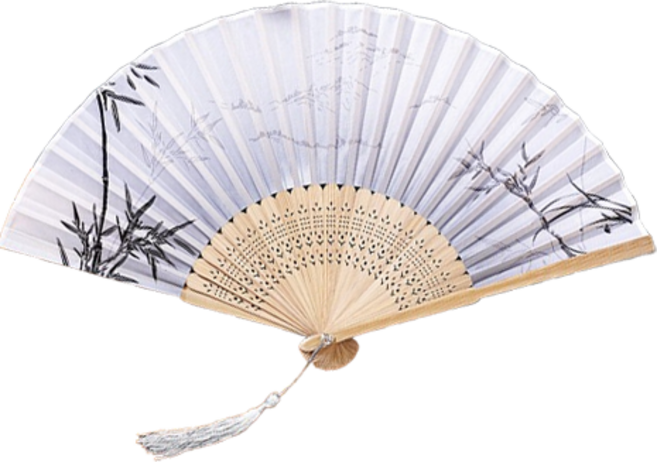 타이드코 고급스러운 접는 대나무 부채, 그레이, 1개