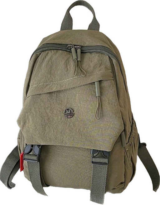 American Road拉鍊扣環休閒戶外登山背包 HR2342, 卡其色