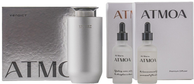 벤딕트 차량용 방향제 디퓨저 ATMOA 더블패키지 세트 106ml 본품+리필, 허쉬, 1세트