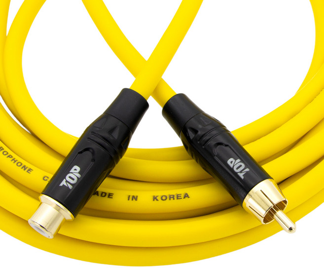 HDtop 韓國製 RCA 公母延長音源線 黃色 HT-TP2603, 1個, 5m