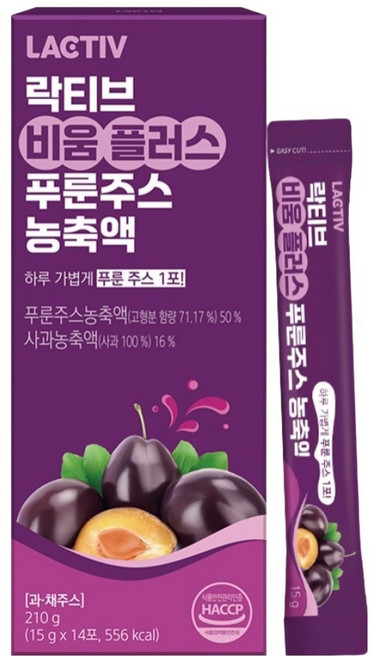 LACTIV 清暢Plus 黑棗汁濃縮液 14入, 210g, 1個